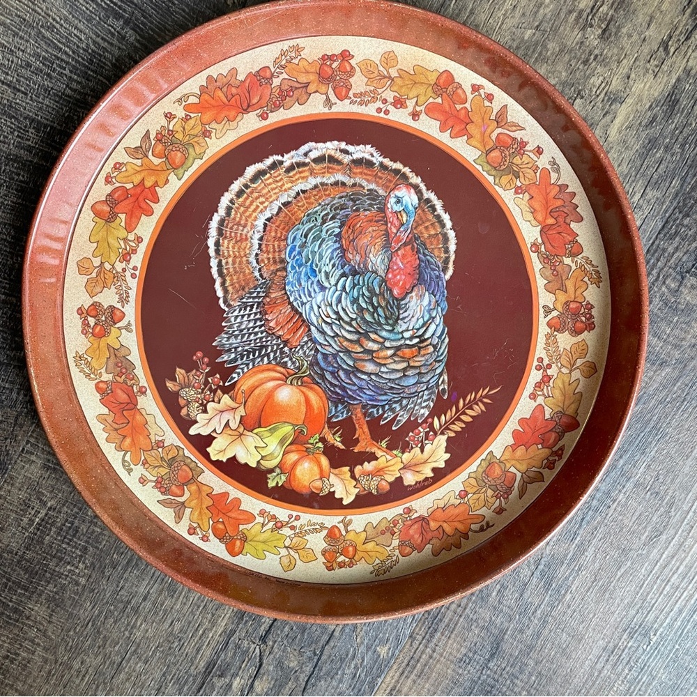 Vintage Thanksgiving Turkey Tin
Serving Tray.